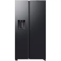 Samsung Series 8 RS80F Side-by-Side mit autom. Türöffnung und Festwasseranschluss, , Freistehend, Amerikanische Tür, Schwarz, 2 Tür(en), Premium Black Steel, 36/64