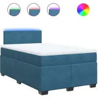 Syfax Boxspringbett mit Matratze Blau 120x200 cm Samt