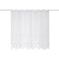 Home wohnideen Gardine "LEONORA", weiß, B:150cm H:30cm, Wirkware, Polyester, Gardinen, Gardine, Kurzstore Jacquard, Scheibengardine