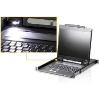 Aten CL3000N KVM-Konsole, 48cm LCD, VGA, PS/2-USB, USB Port, LED HG-Bel., DE-Layout