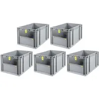 Proregal SparSet 5x Eurobox NextGen Insight Cover HxBxT 32 x 40 x 60 65 Liter Hoch/Gelb Eurobehälter Transportbox