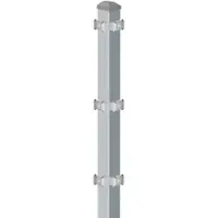 Wellker Eckpfosten Doppelstabmattenzaun mit Klemmplatten verzinkt zum Einbetonieren, 1030 mm