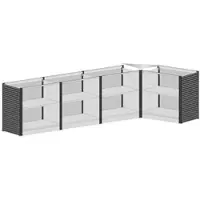 Schulte Lagertechnik erweiterbares Thekensystem MULTIplus Set 2, L-Form, 1 x Startmodul/2 x Mittelmodul/1 x Eckmodul/1 x Endmodul, ohne Arbeitsplatten
