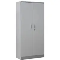 Gürkan Stahlschrank mit Flügeltüren in Holzoptik 92 x 195 cm Korpus silber silber, 92x195x42 cm