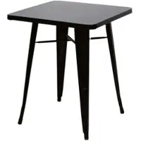 Meet by Paperflow Outdoor-Tisch URBAN, quadratisch, B 600 x H 730 mm, Stahl verzinkt, schwarz-schwarz