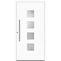 Haustuerenland.de Schüco Aluminium Haustür "DORA" ADS 75.SI RC2 Weiß RAL 9016 beidseitig innen öffnend DIN links
