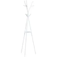 Helloshop26 Garderobe - - Elegantes Design - 179 x 48 x 48 cm - Weiß - Einfache Montage