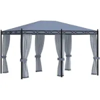 Syfax Pavillon mit Mückennetze 3x4 m Anthrazit Stahl