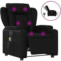 Syfax Massagesessel Elektrisch Schwarz Kunstleder