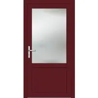 Haustuerenland.de RC2 Nebeneingangstür Aluminium "CELINE-G" 69 mm Weinrot RAL 3005 beidseitig innen öffnend DIN links
