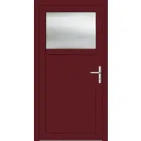 Haustuerenland.de RC2 Nebeneingangstür Aluminium "ANTONIA-G" 69 mm Weinrot RAL 3005 beidseitig innen öffnend DIN rechts
