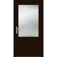 Haustuerenland.de Aluminium Nebeneingangstür "CELINE-G" 69 mm Dunkelbraun RAL 8077 innen öffnend DIN links