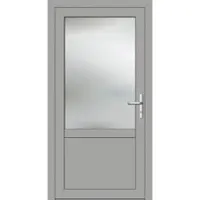 Haustuerenland.de Aluminium Nebeneingangstür "CELINE-G" 69 mm Weißaluminium RAL 9006 innen öffnend DIN rechts