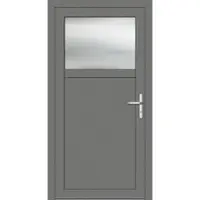 Haustuerenland.de RC2 Nebeneingangstür Aluminium "ANTONIA-G" 69 mm Graualuminium RAL 9007 innen öffnend DIN rechts