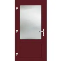 Haustuerenland.de RC2 Nebeneingangstür Aluminium "CELINE-G" 69 mm Weinrot RAL 3005 beidseitig außen öffnend DIN links