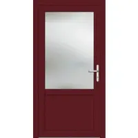 Haustuerenland.de RC2 Nebeneingangstür Aluminium "CELINE-G" 69 mm Weinrot RAL 3005 innen öffnend DIN rechts