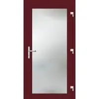 Haustuerenland.de RC2 Nebeneingangstür Aluminium "EMILY-G" 69 mm Weinrot RAL 3005 beidseitig außen öffnend DIN rechts