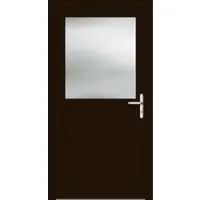 Haustuerenland.de RC2 Nebeneingangstür Aluminium "PAULA-G" 69 mm Dunkelbraun RAL 8077 innen öffnend DIN rechts