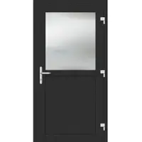 Haustuerenland.de RC2 Nebeneingangstür Aluminium "PAULA-G" 69 mm Anthrazit Eisenglimmer DB 703 beidseitig außen öffnend DIN rechts