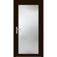Haustuerenland.de Aluminium Nebeneingangstür "EMILY-G" 69 mm Dunkelbraun RAL 8077 innen öffnend DIN links