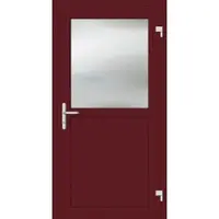 Haustuerenland.de Aluminium Nebeneingangstür "PAULA-G" 69 mm Weinrot RAL 3005 außen öffnend DIN rechts