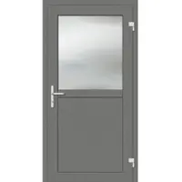 Haustuerenland.de Aluminium Nebeneingangstür "PAULA-G" 69 mm Graualuminium RAL 9007 außen öffnend DIN rechts