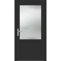 Haustuerenland.de RC2 Nebeneingangstür Aluminium "CELINE-G" 69 mm Anthrazit Eisenglimmer DB 703 beidseitig innen öffnend DIN links