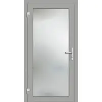 Haustuerenland.de Aluminium Nebeneingangstür "EMILY-G" 69 mm Weißaluminium RAL 9006 außen öffnend DIN links