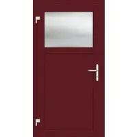 Haustuerenland.de Aluminium Nebeneingangstür "ANTONIA-G" 69 mm Weinrot RAL 3005 beidseitig außen öffnend DIN links
