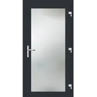 Haustuerenland.de RC2 Nebeneingangstür Aluminium "EMILY-G" 69 mm Anthrazit RAL 7016 beidseitig außen öffnend DIN rechts