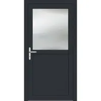Haustuerenland.de Aluminium Nebeneingangstür "PAULA-G" 69 mm Anthrazit RAL 7016 innen öffnend DIN links