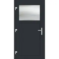 Haustuerenland.de RC2 Nebeneingangstür Aluminium "ANTONIA-G" 69 mm Anthrazit RAL 7016 beidseitig außen öffnend DIN links