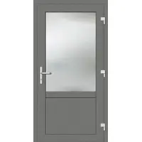 Haustuerenland.de RC2 Nebeneingangstür Aluminium "CELINE-G" 69 mm Graualuminium RAL 9007 außen öffnend DIN rechts