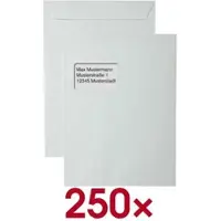 Kaenguruh the world of paper OTTO Office 250 Versandtaschen DIN C4 120 g/m2 mit Fenster grau, 32.4x22.9 cm