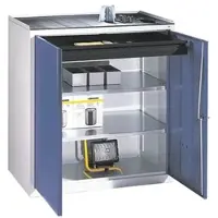 Californian Products CP Stahlschrank mit Flügeltüren 100 x 100 cm blau, 100x100x50 cm
