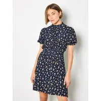 Apricot Minikleid Damen Viskose blau gemustert, 34 834442-0001-00340