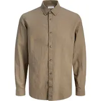 Jack & Jones Langarmhemd "JJESUMMER LINEN BLEND SHIRT L/S SN" Baumwollmischung, regular fit