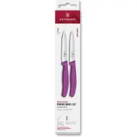 Victorinox Swiss Classic 6.7799.2C1 Straight/Wavy, Purple, Gemüsemesser Set, 2-teilig, 10 cm
