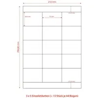 VEPATIM 1500x Etiketten Labels selbstklebend weiß 70 x 50.8mm auf DIN A4