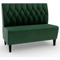 BIG Möbel Gastro Sitzbank Paris | 120 cm breit | Samtstoff in Grün | Diamant | Dinerbank