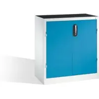 C+P Schwerlast-Beistellschrank mit Drehtüren, innen 1 Boden, H1000xB930xT500mm Front Lichtblau Korpus Lichtgrau