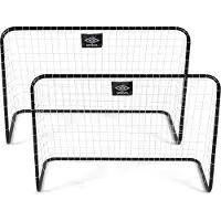 Umbro Fußballtor 78 x 56 x 45 cm - Fußballtore Set von 2 - Fußball Tor - Leicht zu verstauen - Fussballtore für Garten Kinder - Fussball Trainingszubehör Innen und Außen - Kunststoff - Schwarz/Weiß