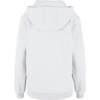 Urban Classics lässiger Damen Hoodie Rippbündchen Kapuze 330 g/m² mit Baumwolle Weiß