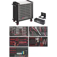 Vigor Werkstattwagen Series XL Edelstahl-Arbeitsplatte mit Sortiment V4481-X/466