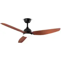 Perenz Deckenventilator mit Licht 7189 N CT Schwarz - Ø 132 cm, 3 Flügel, 6 Geschwindigkeiten, 40-W-Gleichstrommotor, geräuschlos
