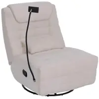 Mendler Relaxsessel HWC-P92, TV-Sessel Fernsehsessel, drehbar Kippfunktion Handyhalterung, Stoff Chenille (260g/m²) creme-weiß