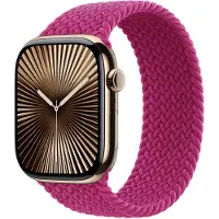 Apple Geflochtenes Solo Loop für Watch Series 1 - 9 / SE (38/40/41 mm) | Series 10 / 11 (42 mm) - Größe 7 - Magenta