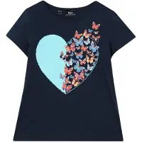 Bonprix T-Shirt Regular Fit, Kurzarm, aus Baumwolle, mit Schmetterlings-Print