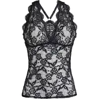 Bonprix Spitzentop mit zarter Spitze, Ringerrücken mit verstellbaren Trägern, sexy