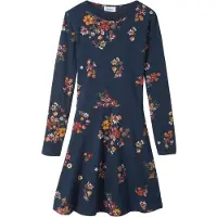 Bonprix Jerseykleid für Alltag, aus Baumwolle, Regular Fit, mit schwingendem Rockteil